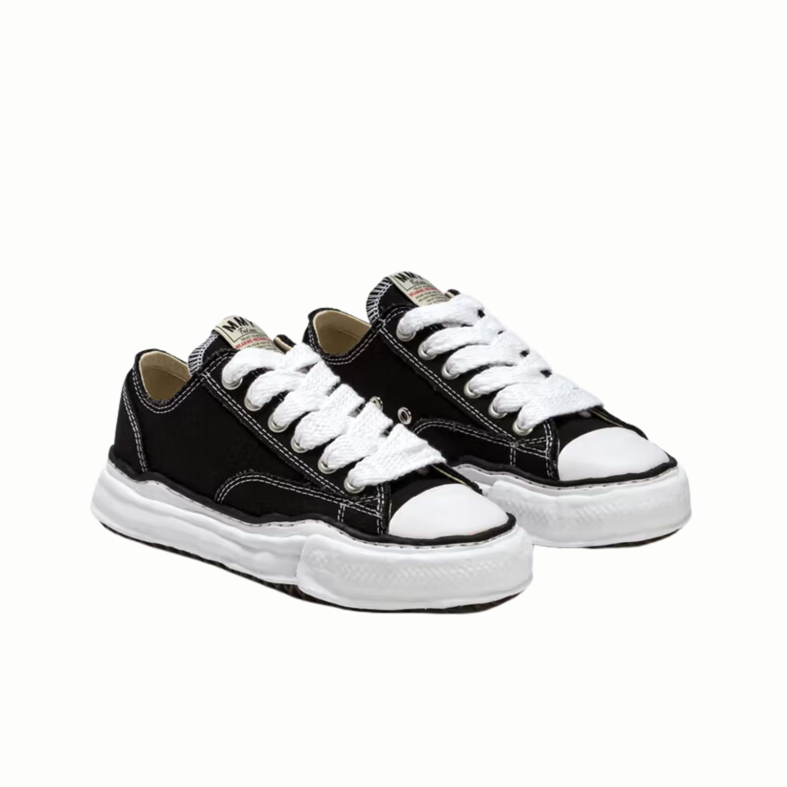 Maison Mihara Yasuhiro Sole Canvas Low Black White (tongue label