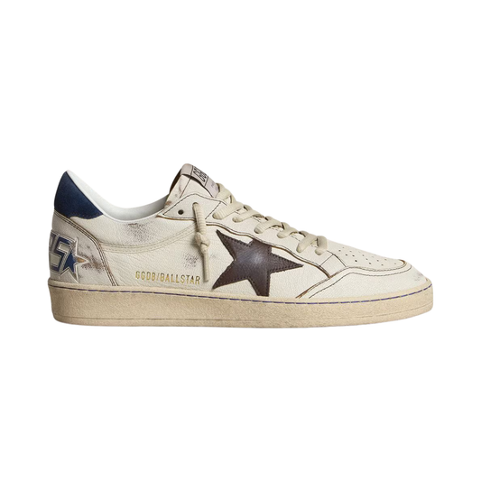 Golden Goose Ball Star with black star and blue suede heel tab