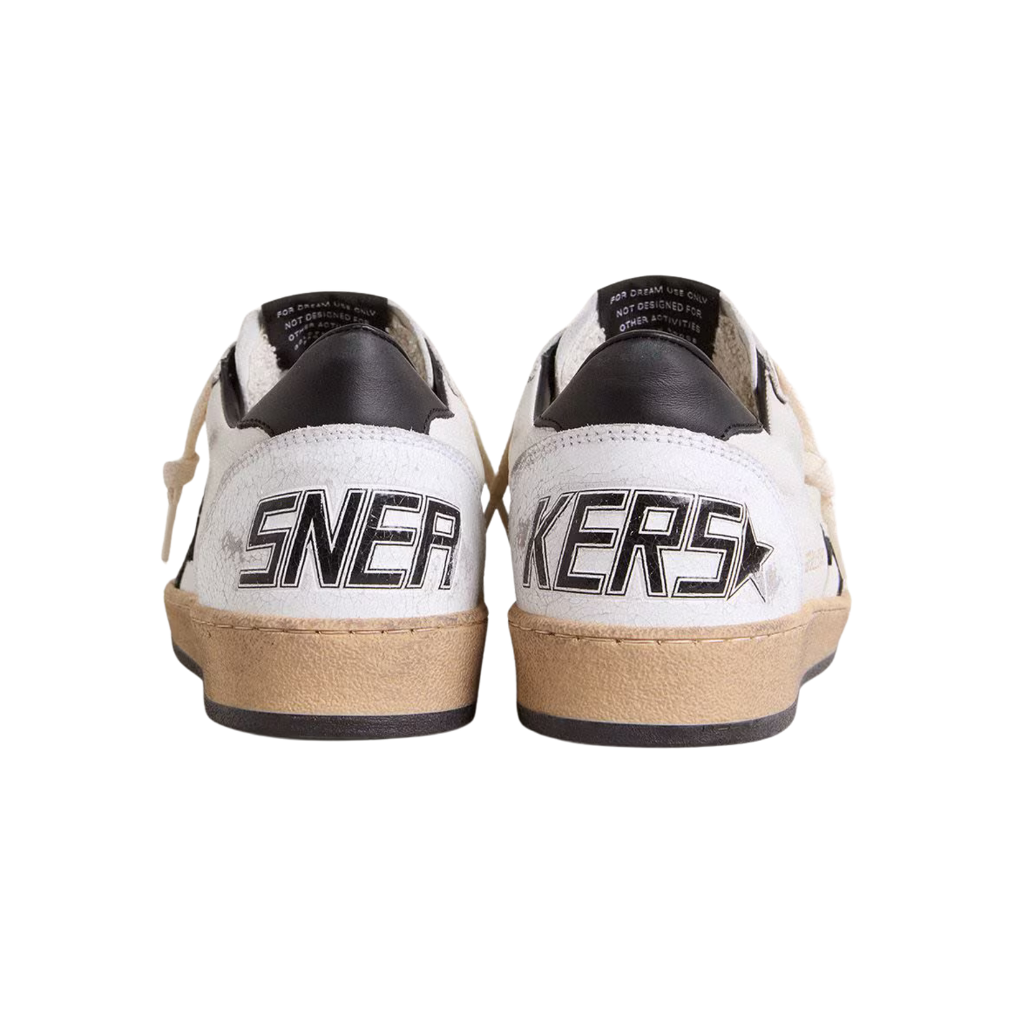 Golden Goose Ball Star in white nappa with black star