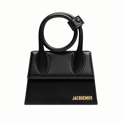 Jacquemus Le Chiquito Noeud Coiled Leather Black Handbag